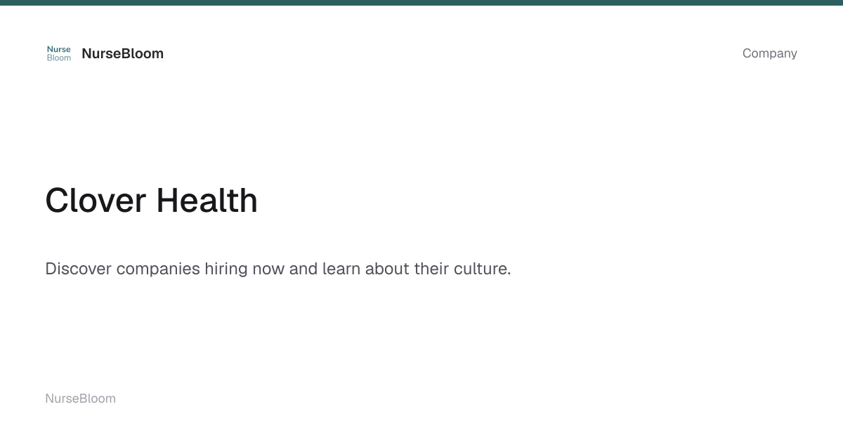Clover Health | NurseBloom