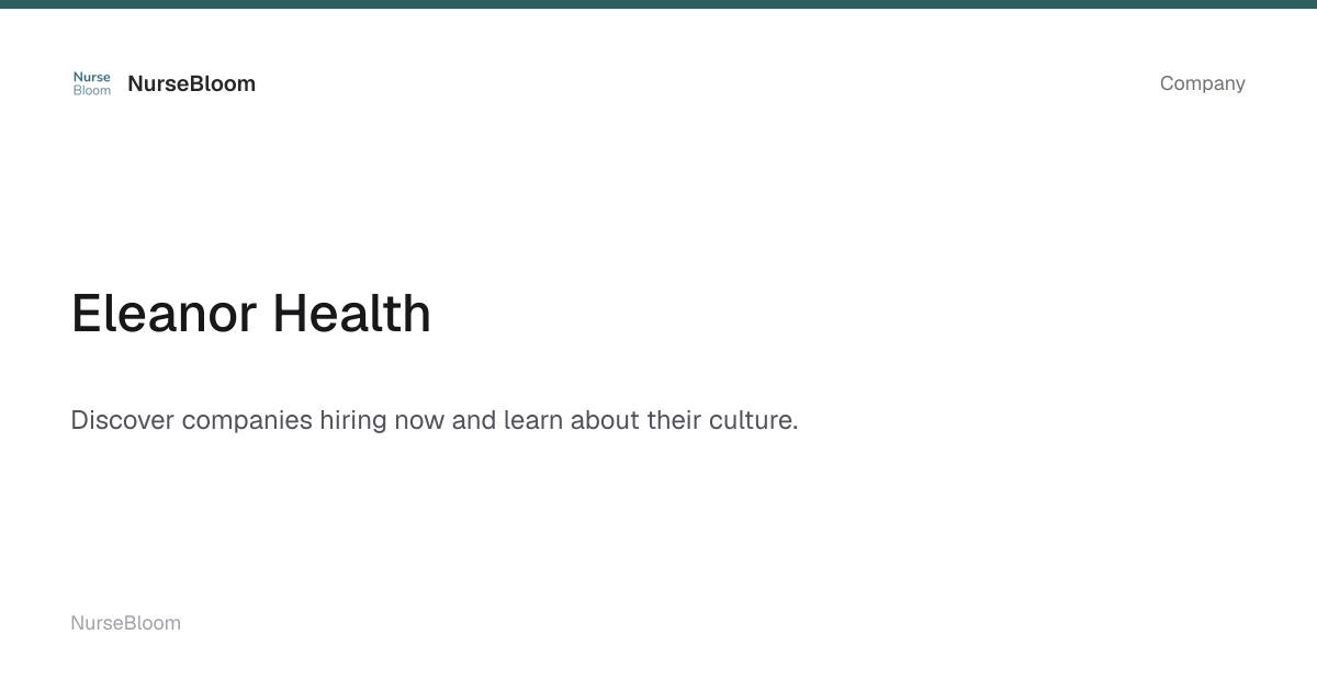 Eleanor Health | NurseBloom